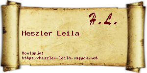 Heszler Leila névjegykártya